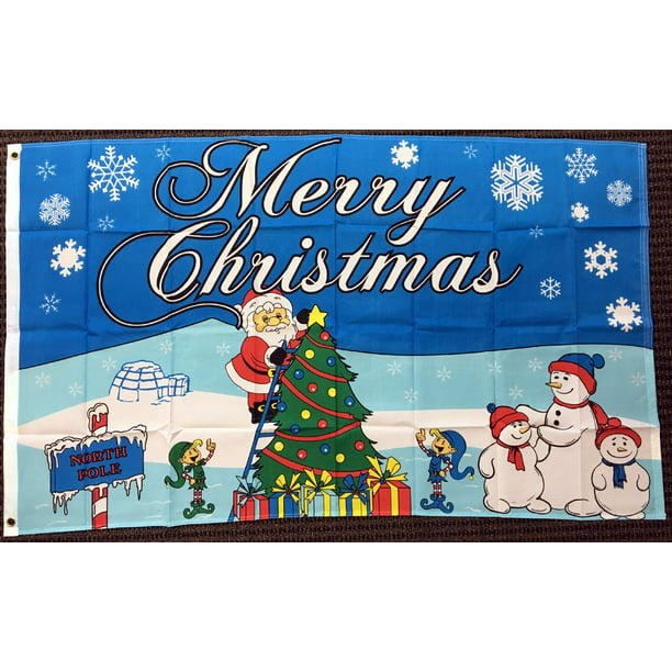 Hot Selling 3'x5' Merry Christmas Flag For Decoration Polyeaster 